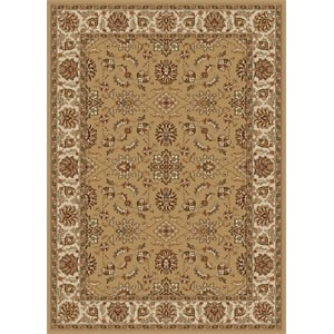 Radici USA Como Traditional Oriental Floral Beige Rectangular Polypropylene Area Rug 5'5&quot x 7'7&quot