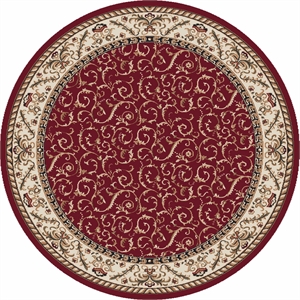 Radici USA Como Traditional Oriental Red 8' Round Polypropylene Area Rug