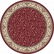 Radici USA Como Traditional Oriental Red 8' Round Polypropylene Area Rug