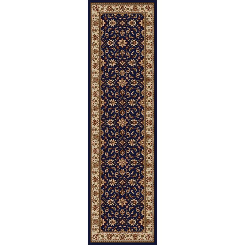 Radici USA Como Traditional Oriental Floral Blue Runner Polypropylene Rug 2'2
