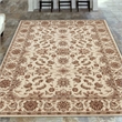 Radici USA Como Traditional Oriental Floral Ivory Rectangular Polypropylene Area Rug 7'9