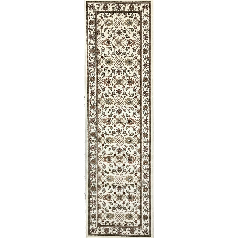 Radici USA Como Traditional Oriental Floral Ivory Runner Polypropylene Rug 2'2