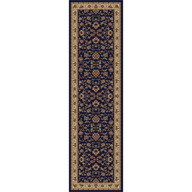 Radici USA Como Traditional Oriental Floral Blue Runner Polypropylene Rug 2'2