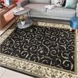 Radici USA Como Traditional Oriental Black Rectangular Polypropylene Area Rug 7'9