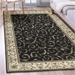 Radici USA Como Traditional Oriental Black Rectangular Polypropylene Area Rug 7'9