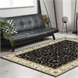 Radici USA Como Traditional Oriental Black Rectangular Polypropylene Area Rug 7'9