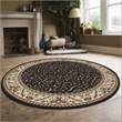Radici USA Como Traditional Oriental Black 8' Round Polypropylene Area Rug
