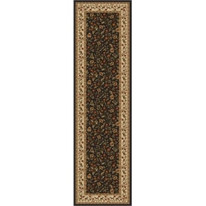 Radici USA Como Transitional Botanical Brown Runner Polypropylene Rug 2'2&quot x 7'7&quot