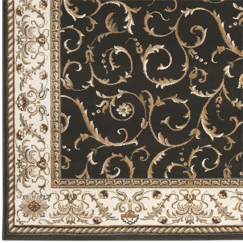 Radici USA Como Traditional Oriental Brown Rectangular Polypropylene Area Rug 5'5