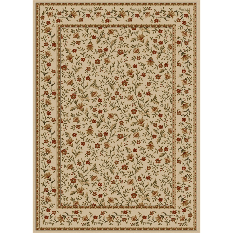 Radici USA Como Transitional Botanical Ivory Rectangular Polypropylene Area Rug 7'9