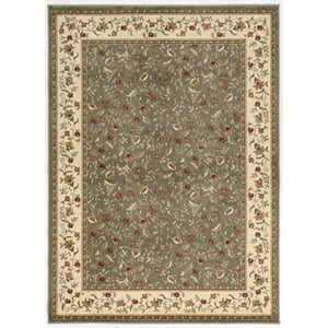 Radici USA Como Transitional Botanical Green Rectangular Polypropylene Area Rug 7'9&quot x 11'