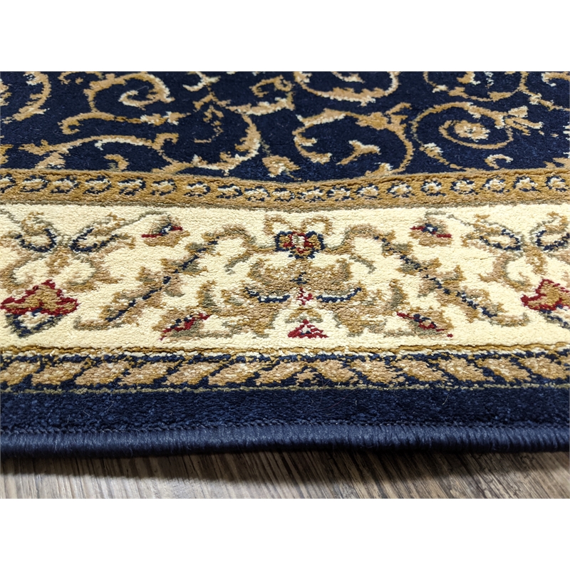 Radici USA Como Traditional Oriental Blue 8' Round Polypropylene Area Rug