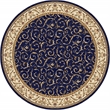 Radici USA Como Traditional Oriental Blue 8' Round Polypropylene Area Rug