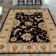 Radici USA Como Traditional Oriental Black Rectangular Polypropylene Area Rug 7'9