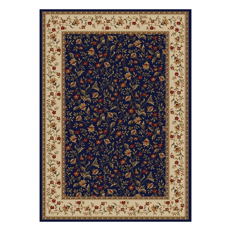 Radici USA Como Transitional Botanical Blue Rectangular Polypropylene Area Rug 3'3