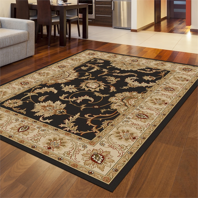Radici USA Como Traditional Oriental Brown Rectangular Polypropylene Area Rug 3'3
