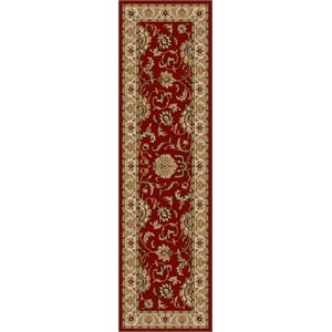 Radici USA Como Traditional Oriental Red Runner Polypropylene Rug 2'2&quot x 7'7&quot