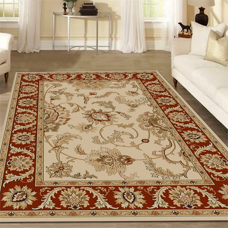 Radici USA Como Traditional Oriental Ivory Rectangular Polypropylene Area Rug 3'3