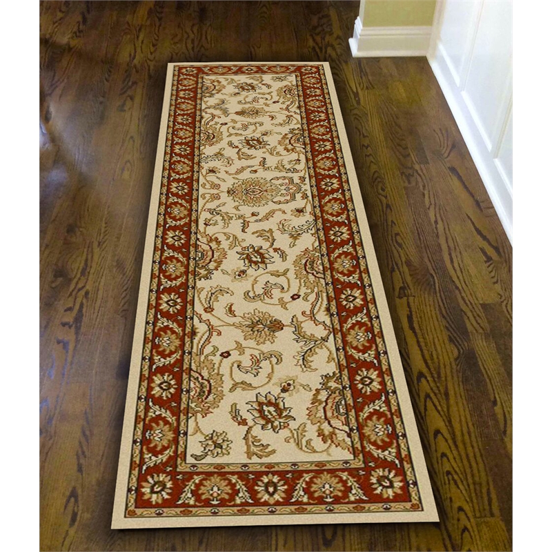 Radici USA Como Traditional Oriental Ivory Runner Polypropylene Rug 2'2