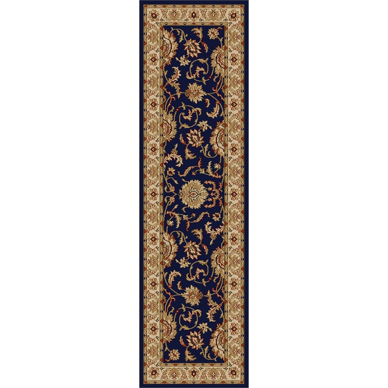 Radici USA Como Traditional Oriental Blue Runner Polypropylene Rug 2'2