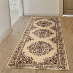 Radici USA Como Traditional Medallion Ivory Runner Polypropylene Rug 2'2&quot x 7'7&quot