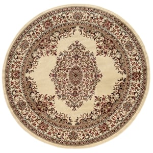 Radici USA Como Traditional Medallion Ivory 5'3&quot Round Polypropylene Area Rug