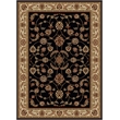 Radici USA Como Traditional Oriental Floral Black Rectangular Polypropylene Area Rug 7'9