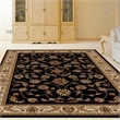 Radici USA Como Traditional Oriental Floral Black Rectangular Polypropylene Area Rug 7'9
