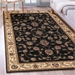 Radici USA Como Traditional Oriental Floral Black Rectangular Polypropylene Area Rug 7'9