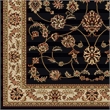 Radici USA Como Traditional Oriental Floral Black Rectangular Polypropylene Area Rug 7'9