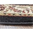 Radici USA Como Traditional Oriental Floral Black Rectangular Polypropylene Area Rug 7'9
