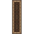Radici USA Como Traditional Oriental Floral Black Runner Polypropylene Rug 2'2