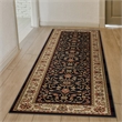 Radici USA Como Traditional Oriental Floral Black Runner Polypropylene Rug 2'2