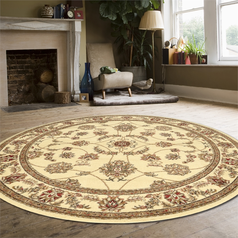 Radici USA Como Traditional Oriental Floral Ivory 5'3