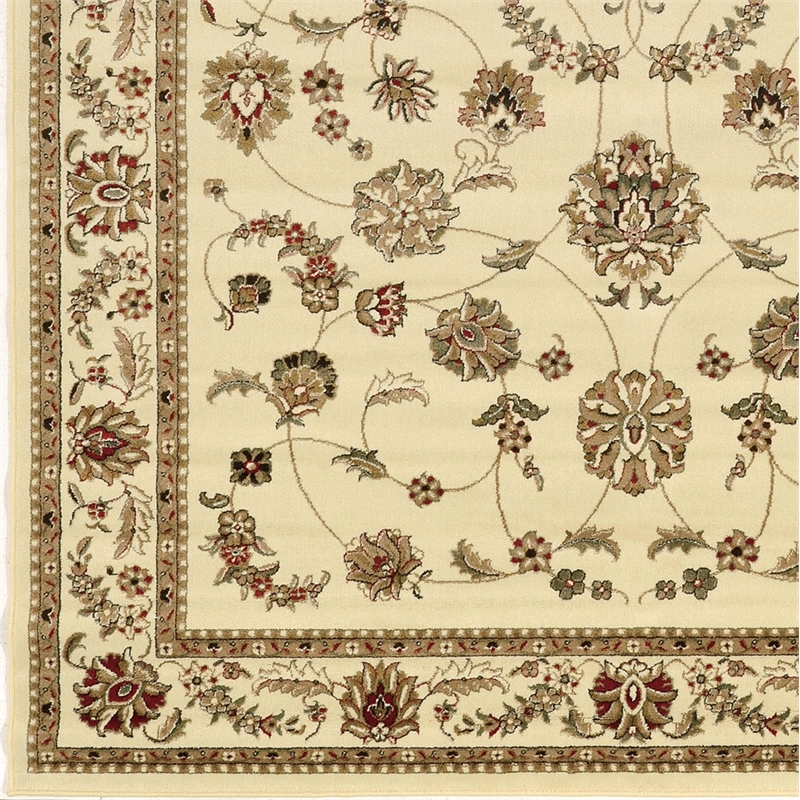 Radici USA Como Traditional Oriental Floral Ivory 5'3