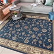 Radici USA Como Traditional Oriental Floral Blue Rectangular Polypropylene Area Rug 3'3