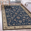 Radici USA Como Traditional Oriental Floral Blue Rectangular Polypropylene Area Rug 3'3