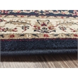 Radici USA Como Traditional Oriental Floral Blue Rectangular Polypropylene Area Rug 3'3