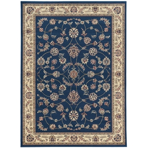 Radici USA Como Traditional Oriental Floral Blue Rectangular Polypropylene Area Rug 7'9&quot x 11'