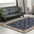 Radici USA Como Traditional Oriental Floral Blue Rectangular Polypropylene Area Rug 7'9