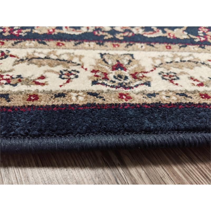 Radici USA Como Traditional Oriental Floral Blue Runner Polypropylene Rug 2'2