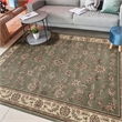 Radici USA Como Traditional Oriental Floral Green Rectangular Polypropylene Area Rug 3'3