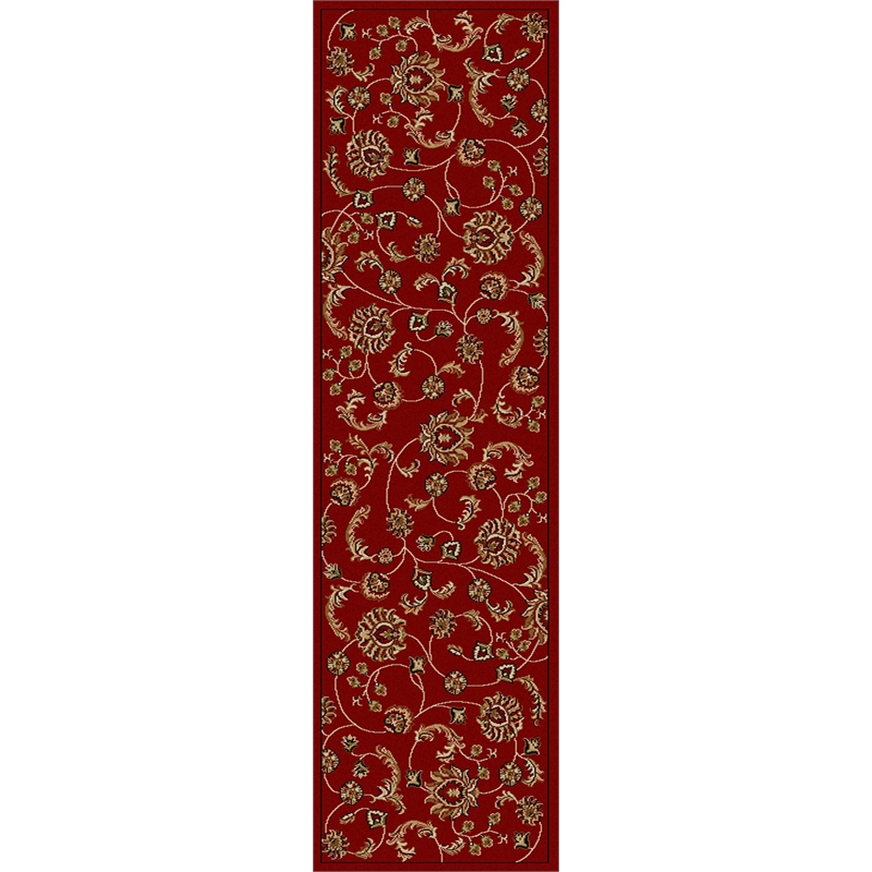 Radici USA Como Transitional Botanical Red Runner Polypropylene Rug 2'2