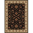Radici USA Como Traditional Oriental Floral Black Rectangular Polypropylene Area Rug 7'9