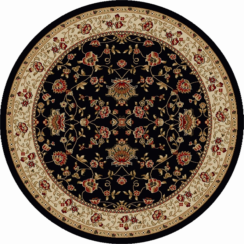 Radici USA Como Traditional Oriental Floral Black 5'3