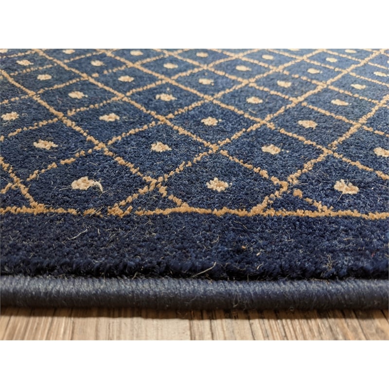 Como 782 Transitional Geometric NavyBlue Rectangular Polypropylene Area Rug 3'3