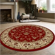 Radici USA Como Traditional Oriental Floral Red 8' Round Polypropylene Area Rug