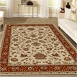 Radici USA Como Traditional Oriental Floral Ivory Rectangular Polypropylene Area Rug 3'3