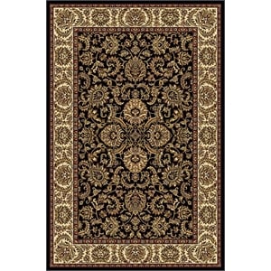 Radici USA Noble Traditional Oriental Floral 3'3&quot x 5'4&quot Rectangular Polypropylene Area Rug in Black