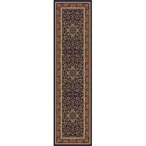 Radici USA Noble Traditional Oriental Floral 2'2&quot x 8' Rectangular Polypropylene Area Rug in Blue